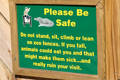 No only could feeding your kids to the animals make them sick, it could possibly ruin your visit. Unless you're trying to off your kid.
