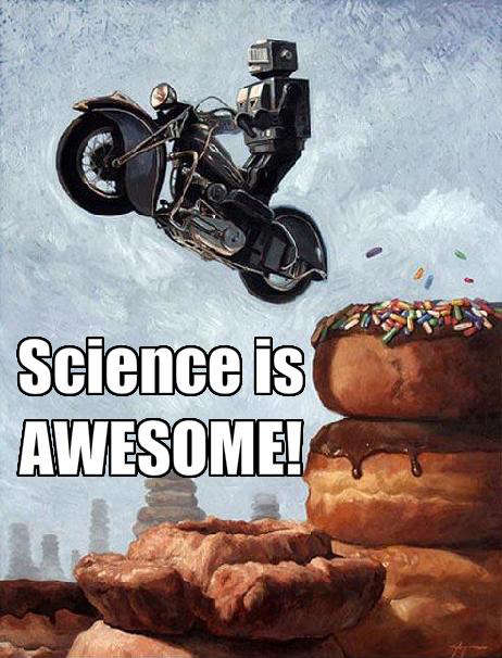 Robot Motorcycle Doughnut Awesome Science