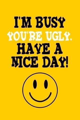 quotes about ugliness. You#39;re Ugly. Have A Nice Day.